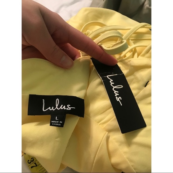 Lulu’s play on curves light yellow backless dress - Picture 4 of 5